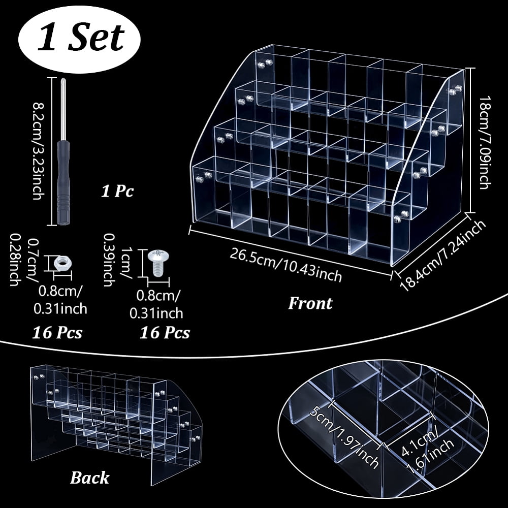 Acrylic Pen Organizer Storage 4 Tier 20 Compartments Vertical Marker Organizer Large Stationary Pencil Holder
