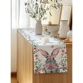 thumbnail image 5 of Table Runner 72 Inches Long for Kitchen Dining, Bunny Easter Dresser Scarf Farmhouse, Dining Table Decorations for Wedding/Parties, Pink Spring Floral Eucalyptus Leaves Rabbits 16 x 72 In, 5 of 8