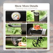 Alpha Joy Heavy Duty BBQ Charcoal Grill with Offset Smoker Overlarge 941 sq.in. Cooking Area