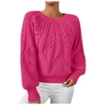 thumbnail image 2 of TYGHBN Women's Casual Solid Color Crew Neck Threaded Pullover Sweater Little Sweater Mens Long Sleeve Sweater Men Sweat Shirt Puffy Sleeve Sweater for Women Quarter Zip Men Men 3xl Sweaters Mens, 2 of 3
