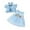 Blue, variant on MEZZALL Sweet Newborn Girl Sleeveless Short Coat + Sleeveless Floral Mesh Dress + Headband 3 Piece Set Trendy, 6-9 Months