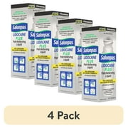 (4 pack) Salonpas lidocaine plus 3 oz roll on pain relieving liquid 4% lidocaine