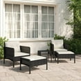 thumbnail image 1 of vidaXL 5 Piece Garden Lounge Set with Cushions Black Poly Rattan, 1 of 5