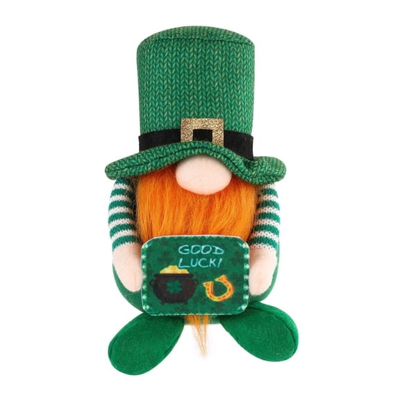 ZPAQI StPatrick's Green Irish Leprechaun Tomtes Elf Gnome Doll Dwarf Face less Doll