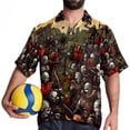 thumbnail image 4 of Love Men's Casual Short Sleeve Printed Button Down Spread Collar Tops Summer Beach Shirts Unisex, 4 of 6