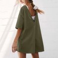 thumbnail image 5 of Laqbezok Women's Off-The-Shoulder Romper, Loose Casual Short Sleeve Jumpsuit, Summer One-Piece Playsuit with Pockets, 5 of 8