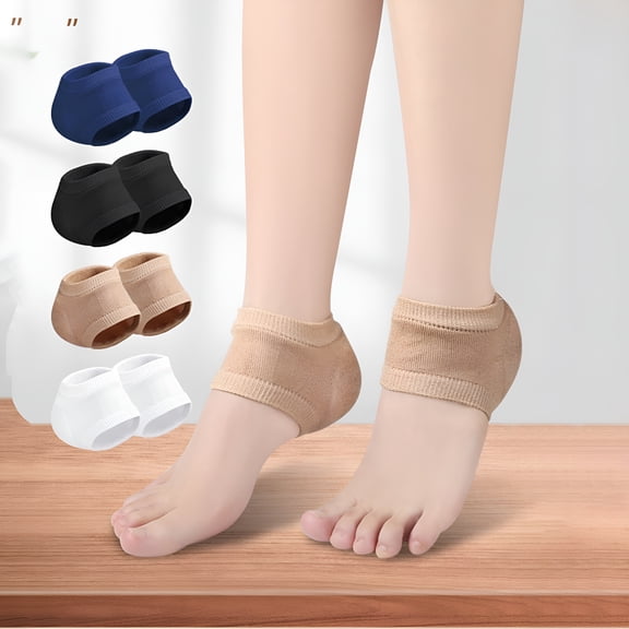 XIRQI 3 Pairs Plantar Fasciitis Heel Cups for Heel Pain Relief, Soft Gel Heel Protectors with Shock Absorption, Heel Sleeves Pads for Heel Spurs and Cracked Heels, Comfort Insert for Women and Men