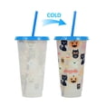 thumbnail image 4 of Halloween Black Cat Color Changing Cups 24oz Reusable Plastic Tumblers with Lids,Durable Reusable Cups for Beverages, Black Cat Halloween Party Cups, Reusable Drink Tumblers Drinkware(Blue), 4 of 8