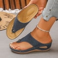 thumbnail image 6 of Dakaela Orthopedic Sandals for Women 2026 Wide Width Summer Slip on Beach Flip Flops Arch Support Dressy Casual Wedge Walking Shoes Size 6-10 Navy, 6 of 9