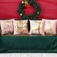 thumbnail image 6 of Pink Gold Christmas Decorations Throw Pillow Covers 16x16 Set of 4 Snowflakes Reindeer Decorative Cushion Cases Xmas Golden Decor for Couch Sofa Bedroom, 6 of 6