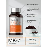 Vitamin K2 MK7 100mcg | 250 Softgels | Non-GMO. Gluten Free Supplement | by Horbaach