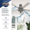 thumbnail image 5 of Hunter 52 inch Indoor Ceiling Fan with LED Lights - Black Ceiling Fan with Pull Chain, For Bedroom, Living Room, or Kitchen, Standard Mount, No Remote, 5 Blades - Hartland 51745, Matte Black, 5 of 15