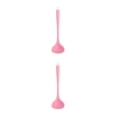 thumbnail image 3 of Naiovety Cuchara de silicona Cuchara de sopa de mango largo Cucharón Anti-escaldado Cucharas grandes para servir Utensilios de cocina de Rosa claro 2Conjunto, 3 of 6
