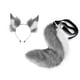 thumbnail image 1 of Diadema con orejas y cola, ideal como regalo para fiestas de graduación o Halloween. Gris blanco, 1 of 9