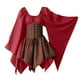 thumbnail image 1 of Disfraces de mujer Vestidos de corsé de manga larga retro gótico Vestido de manga larga con cuello redondo a media pantorrilla Pompotops hdfakjf5064, 1 of 7
