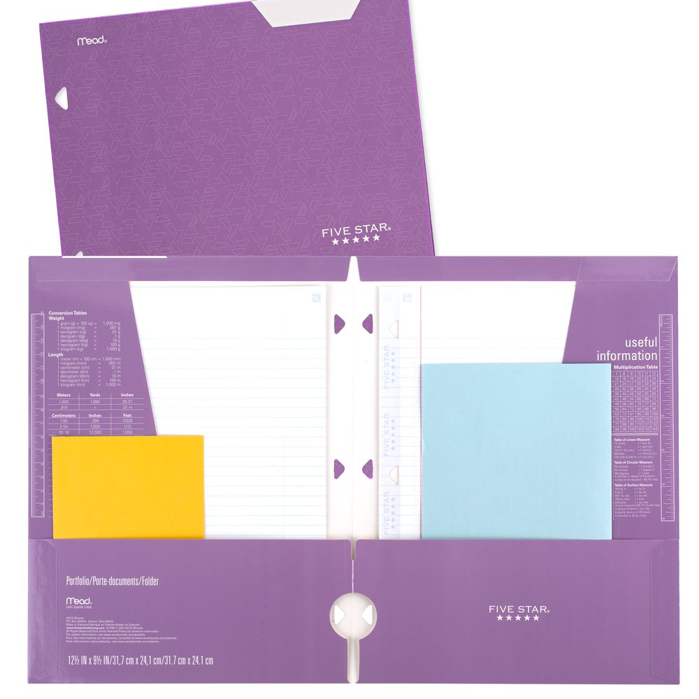 Five Star 4-Pocket Paper Folder, Amethyst Purple (331060G-WMT22) - image 4 of 7