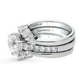 thumbnail image 3 of BERRICLE Sterling Silver 5-Stone Wedding Engagement Rings 2 Carat Cubic Zirconia CZ Solitaire Ring Set for Women, Rhodium Plated Size 9.5, 3 of 17