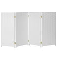 thumbnail image 3 of Red Lantern 3 ft. Short Woven Fiber Folding Screen - White - 4 Panel, 3 of 7