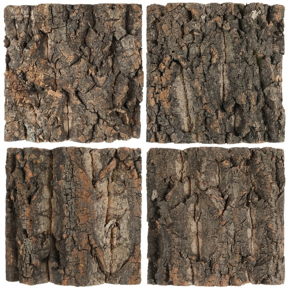 4Pcs Gecko Tank Accessories Cork Bark Flat Multi 5.9*5.9*0.8in