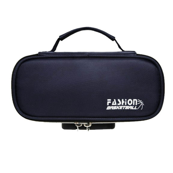 Btomtd Pencil Case with Password Lock Canvas Pencil Bag Large Capacity Pencil Pouch Student Stationery Bag Zipper, Blue