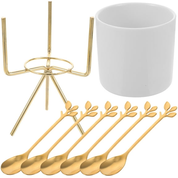 TABLZONE Kitchen Utensil Organizer with Stainless Steel and Ceramic, Multiple Colors Available for Countertop Storage