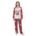 thumbnail image 3 of Votuleazi Christmas Pajamas for Family Cute Deer Print Long Sleeve Raglan Tops + Trousers Set Winter Sleepwear, 3 of 7