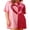 Pink, variant on LMLYSoH Women's Sequin T Shirt Dress Short Sleeve Round Neck Heart Pattern Oversized Tops Party Dress