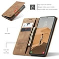 thumbnail image 2 of SaniMore Case for Samsung Galaxy S22 6.1" 2022, Premium PU Leather Magnetic Cover Card Slots Cash Pocket Flip Kickstand Shockproof TPU Shell Full Protective Business Retro Case, Brown, 2 of 10