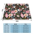 thumbnail image 4 of XMXT Throw Blanket, Watercolor Floral Doodle Print Machine Washable Blankets for Sofa, 60 x 50 inches Multicolor, 4 of 9
