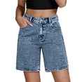 thumbnail image 2 of YVNAURA Women's High Waisted Jorts Baggy Denim Shorts with Pockets Y2K Vintage Casual Summer Jean Shorts Loose Elastic Waist 2026 Trendy Outfits,Blue,L, 2 of 4