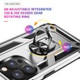 thumbnail image 5 of K-Lion For iPhone 14 Pro,Slim Armor Shockproof Magnetic Ring Holder Stand Hard PC Case Cover,Silver, 5 of 7