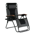 thumbnail image 3 of ACEGOSES Padded Patio Zero Gravity Chair Folding Recliner w/ Side Tray Adjustable Headrest - Smoky grey, 3 of 8