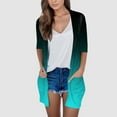 thumbnail image 2 of Youmylove Womens Lightweight Open Front Cardigans Summer Fall Outwear Tops Thin Cover Ups Three Quarter Sleeve Sweater Casual Coats Tops Print Elegant Daily Wear, 2 of 4
