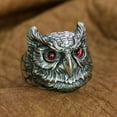thumbnail image 3 of Red CZ Eyes Owl Ring Biker Punk Jewelry TA261 US Size 14, 3 of 17