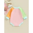 thumbnail image 4 of Bagilaanoe Newborn Baby Girl Boy Rompers Contrast Color Long Sleeve Bodysuits 6M 12M 18M 24M Infant Casual One Piece Short Jumpsuit, 4 of 9