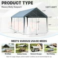 thumbnail image 2 of Kimunuk 10' x 20' Canopy Replacement Cover, Outdoor Portable Carport Replacement Canopy with Ball Bungees for Car Garage Shelter Tent Party Tent, Sky Blue ,Frame is Not Included, 2 of 6
