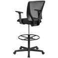 thumbnail image 6 of Flash Furniture Harper Ergonomic Mid-Back Mesh Drafting Chair with Black Fabric Seat, Adjustable Foot Ring and Adjustable Arms, 6 of 12