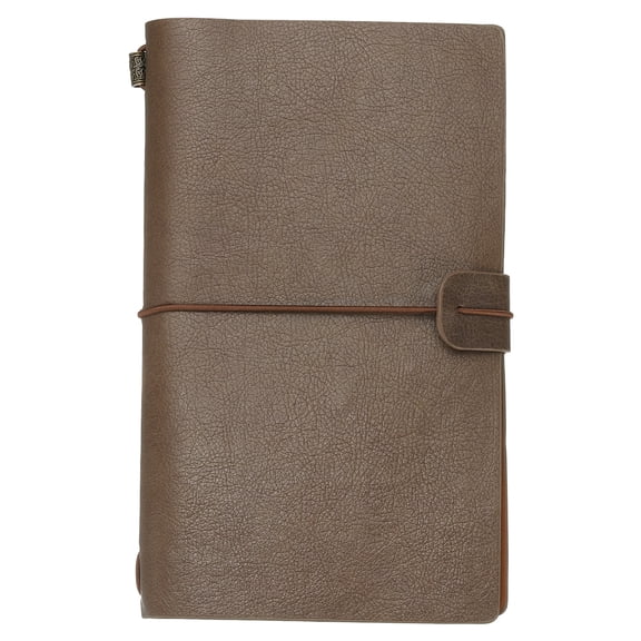 Uxcell1 Pcs Vintage Retro PU Leather Notebook, Refillable Notepaper Travel Journal Notebook for Travel Diary Planner,Dark Brown