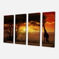 thumbnail image 2 of Typical African Sunset with Giraffe - Oversized African Landscape Canvas Art, 2 of 3