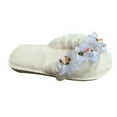 thumbnail image 2 of Kilaqueen Women's Fuzzy Flip Flops Cozy Lightweight Memory Foam Thong Sandals Anti-Skid Indoor Outdoor Soft Comfy Open Toe Fluffy Slip On Thong Slippers Floral House Bedroom Slides Spa Flip Flops, 2 of 9