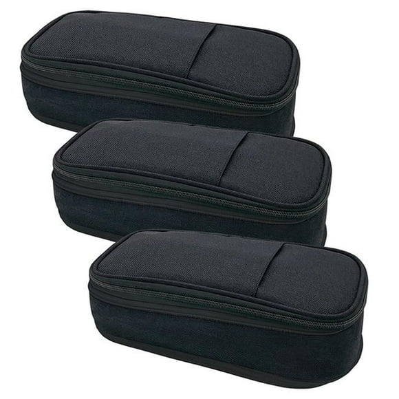 Teacher Created Resources TCR6122-3 Black Pencil Case, Pack of 3