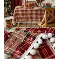 thumbnail image 4 of Fennco Styles Classic Plaid Snowflake Holiday Tablecloth 56" W X 88" L - Red Tartan Rectangular Table Cover for Dining Room, Christmas Décor, and Winter Festivals, 4 of 5