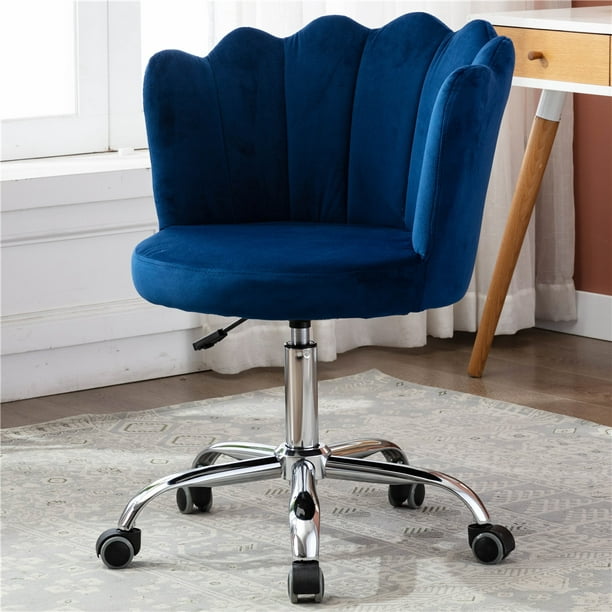 Velvet Vanity Chair Adjustable, Small Vanity Chair With Wheels