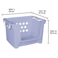 thumbnail image 2 of Mainstays Kids Stackable Toy Storage Bin, Plastic Organizer with Easy-Access Scoop Front, Lilac, 2 of 4