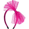 thumbnail image 1 of wonima44 SUMERSHA Women Neon Lace Bow Headband 80s Costume Headwear Lace Bow Hair Accessory for 1980s Theme Party Halloween Hair Hoop, 1 of 1