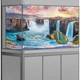 thumbnail image 4 of 60X24IN, Natural Landscape Waterfall Aquarium Background, Art Natural Landscape Theme Fish Tank Background, Crawling Terrarium Background with 8 EVA Double-Sided Tape, 4 of 6