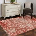 thumbnail image 5 of Christmas Snowflakes Area Rug 3x5 Washable Rug Non Slip Red Winter White Snow Retro Large Area Rug Indoor Floor Carpet for Entryway Bedroom Kitchen Living Room Home Office Dining Room Nursery, 5 of 8