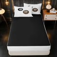 thumbnail image 4 of Erosebridal Billiard Zipper Full Size Comforter Sets with Fitted Sheet and 2 Pillowcases Vintage Zipper Bedding Set, White Solid, Black Reversible, 4 of 7