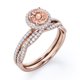 thumbnail image 4 of JeenMata Anillo Nupcial con Diseño Infinito de Pavé de Moissanita y Morganita de Talla Brillante Redonda de 1,5 Quilates Engastado con Halo de Cuatro Puntas Engastado en Plata, 4 of 6