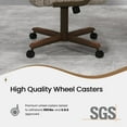 thumbnail image 4 of Chromcraft Douglas Dining Chairs on Wheels— Comfortable Swivel Cushioned Seats, Walnut Wood Arms, Bronze Metal Accents, 4 piece set, 4 of 10